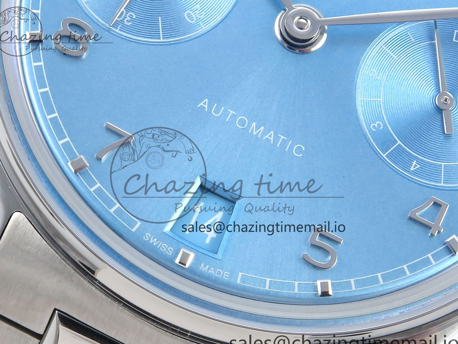 MIROTIME 0306 FashionForward Portugieser Auto IWC0562D APSF 1:1 Best Edition Light Blue Dial on SS Bracelet A 6994